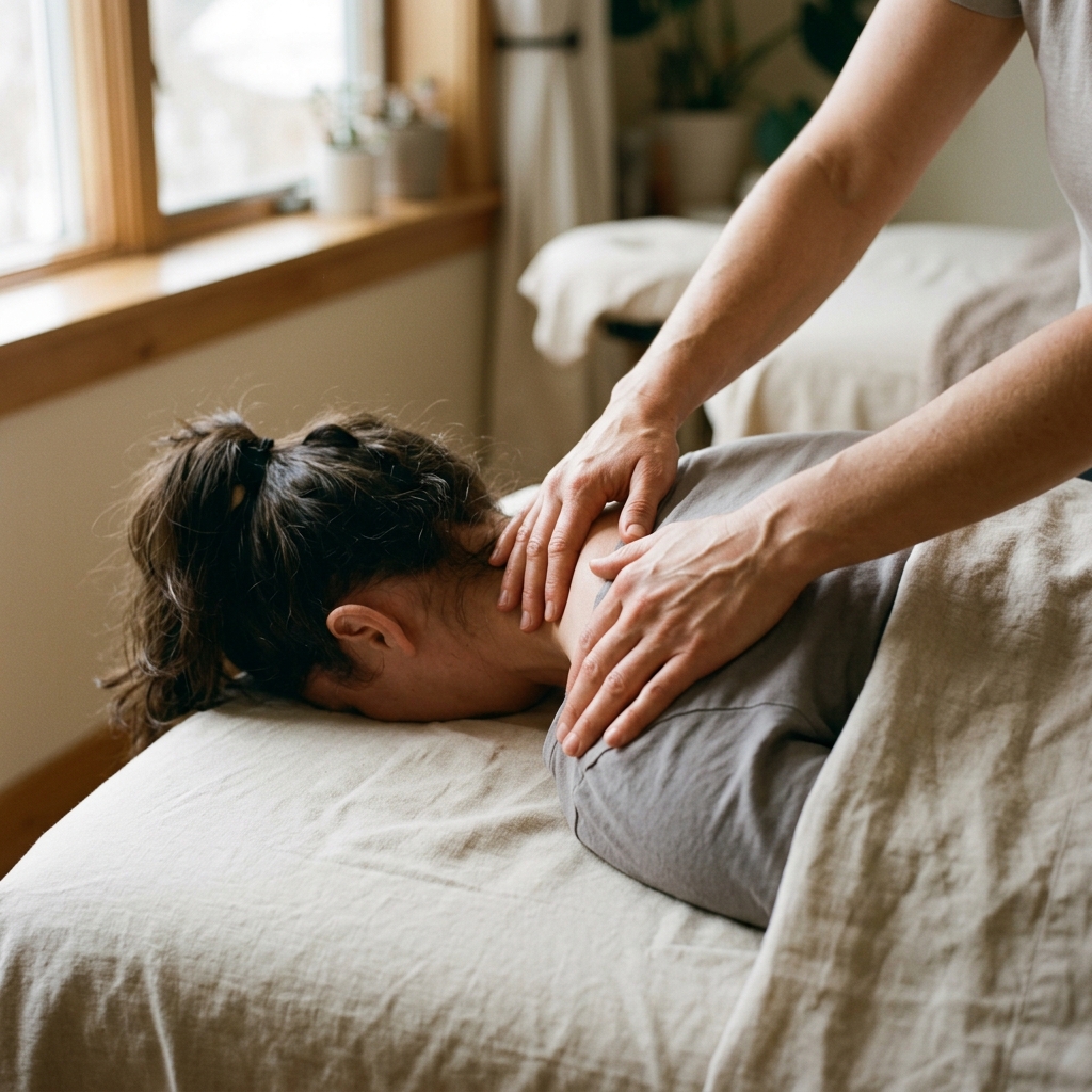 Remedial massage session close up